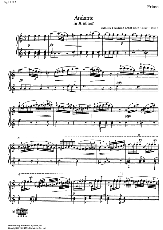 Andante a minor - Piano 1