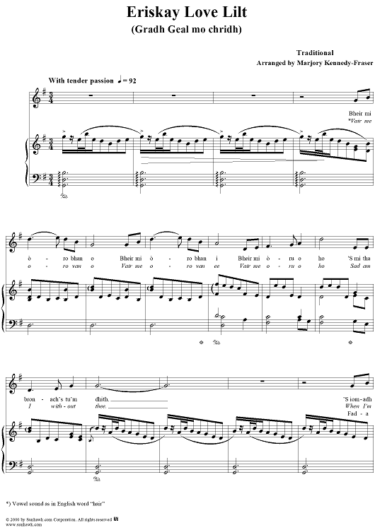 Eriskay Love Lilt, Gradh geal mo chridh