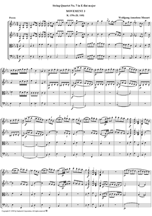 String Quartet No. 7, Movement 3 - Score
