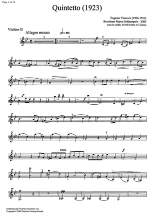 Quintetto in Sol minore (Quintet in g minor) - Violin 2