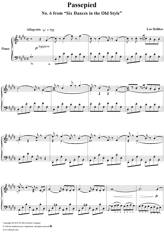 Six Dances in the Old Style, no. 6: Passepied