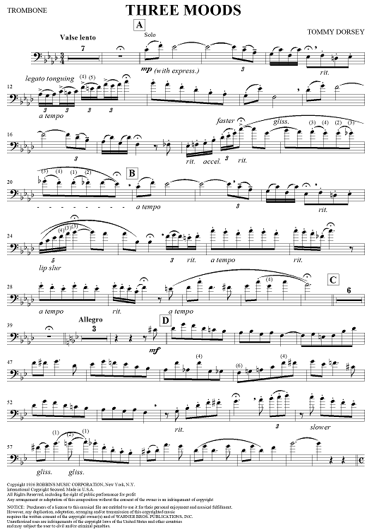 Three Moods - Trombone