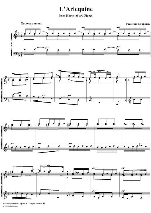 Harpsichord Pieces, Book 4, Suite 23, No.3:  L'arlquine