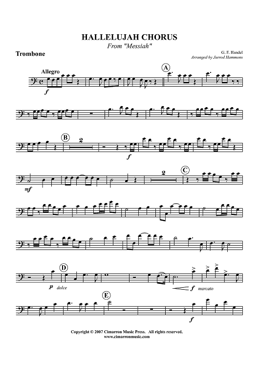 Hallelujah Chorus from "Messiah" - Trombone