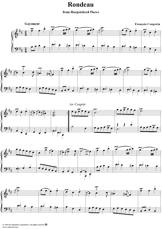 Harpsichord Pieces, Book 2, Suite 8, No.7:  Rondeau