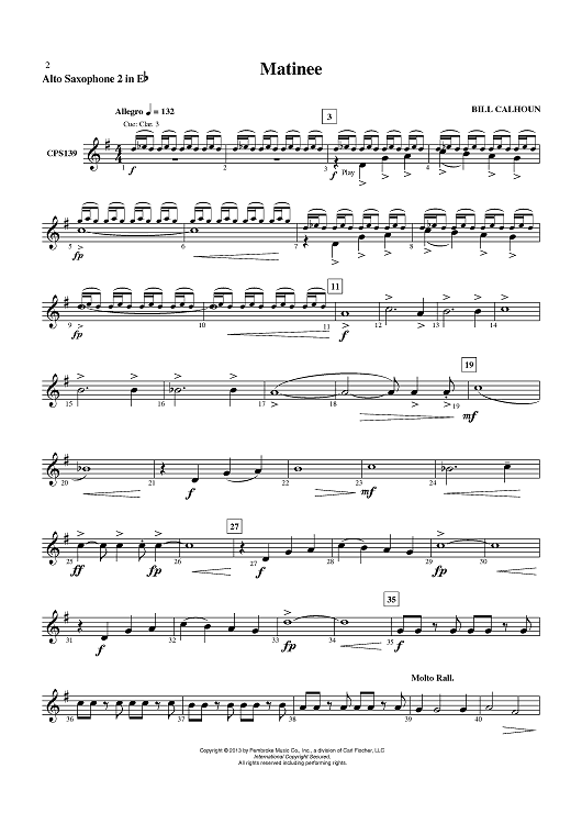 Matinee - Alto Saxophone 2