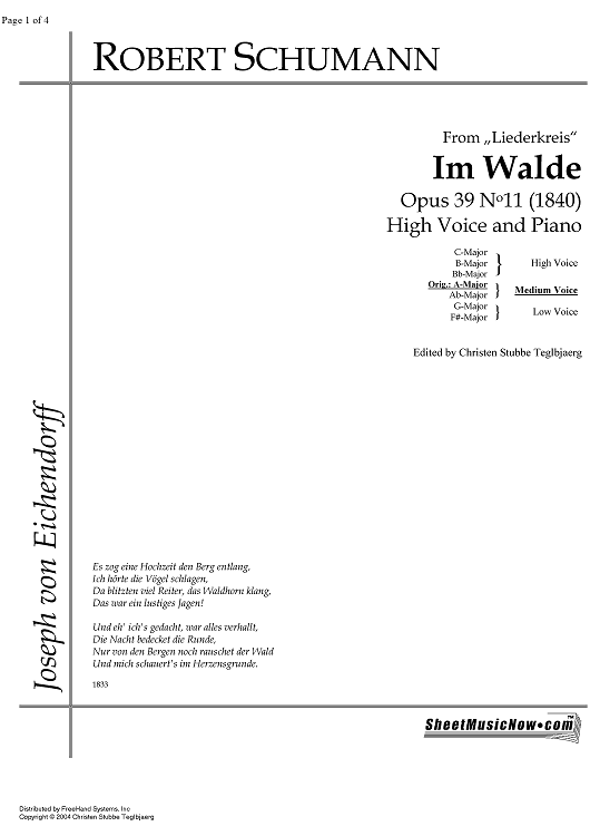 Im Walde Op.39 No.11
