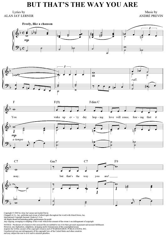 But That's the Way You Are