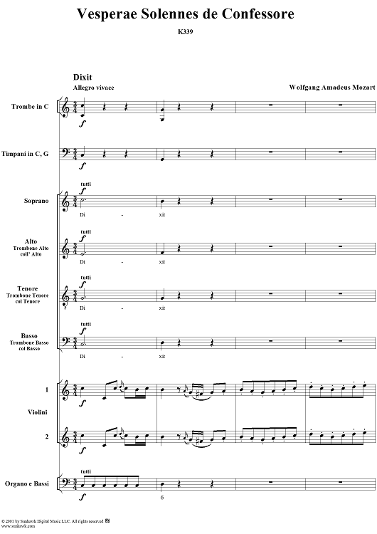 Vesperae Solennes de Confessore, K339