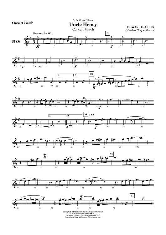 Uncle Henry - Clarinet 2 in B-flat