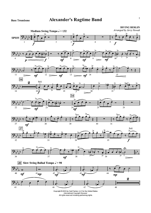 Alexander’s Ragtime Band - Bass Trombone