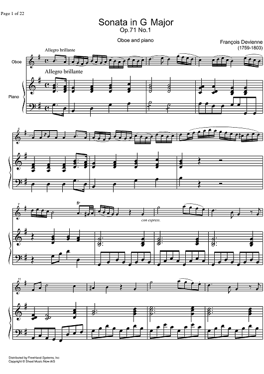 Sonata G Major Op.71 No. 1 - Score