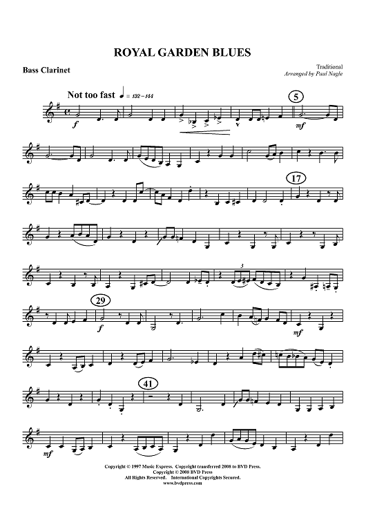 Royal Garden Blues - Bass Clarinet
