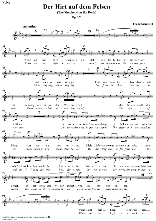 The Shepherd On The Rock - Voice