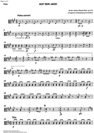 Auf der Jagd Op.373 - Viola