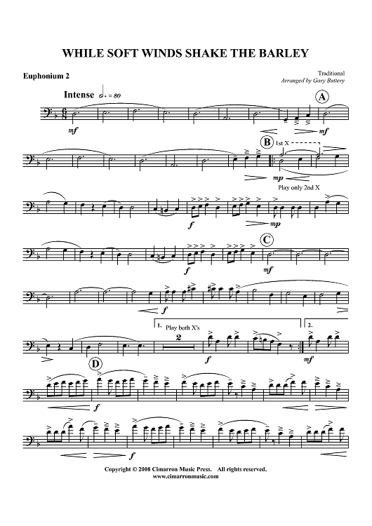 While Soft Winds Shake the Barley - Euphonium 2 BC/TC