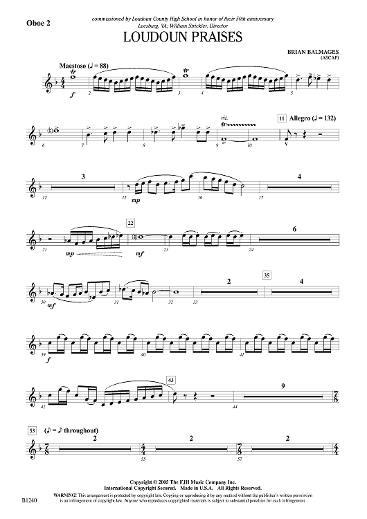 Loudoun Praises - Oboe 2