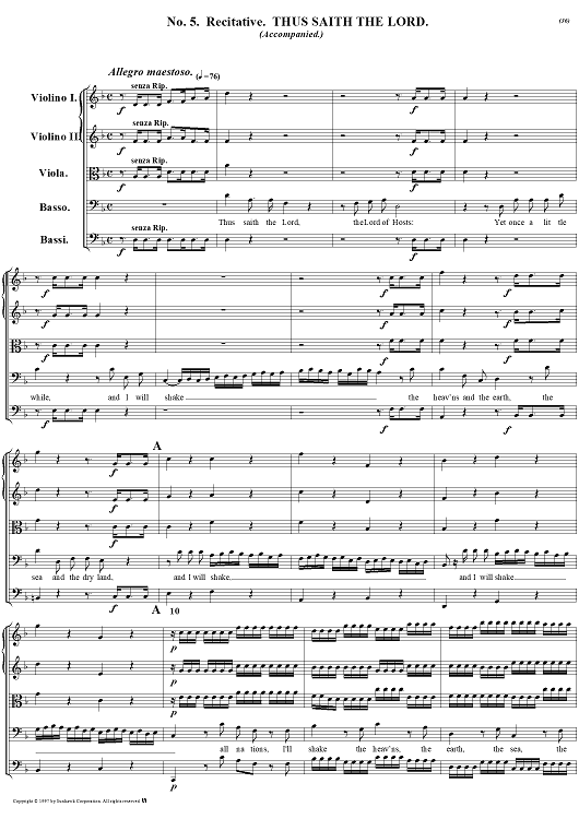 Messiah, no. 5: Thus saith the Lord - Full Score