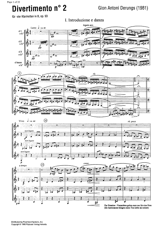 Divertimento No. 2 Op.93 - Score