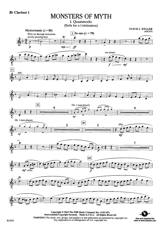 mechanical monsters sheet music clarinet Monsters of Myth