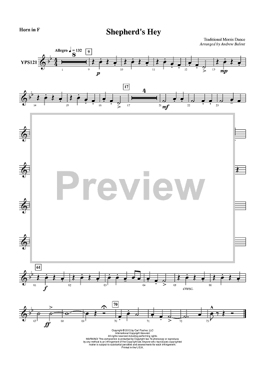 Shepherd’s Hey - Horn in F