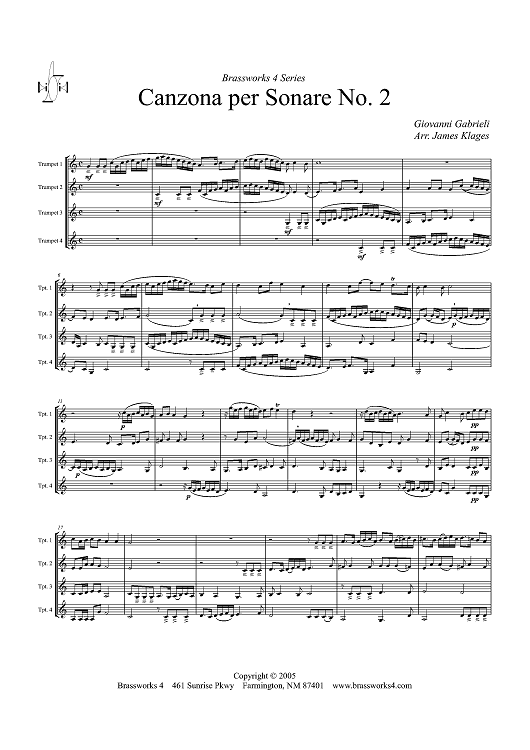 Canzona per Sonare No. 2 - Score