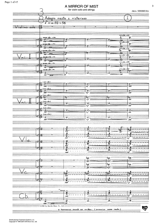 A Mirror of Mist - Score