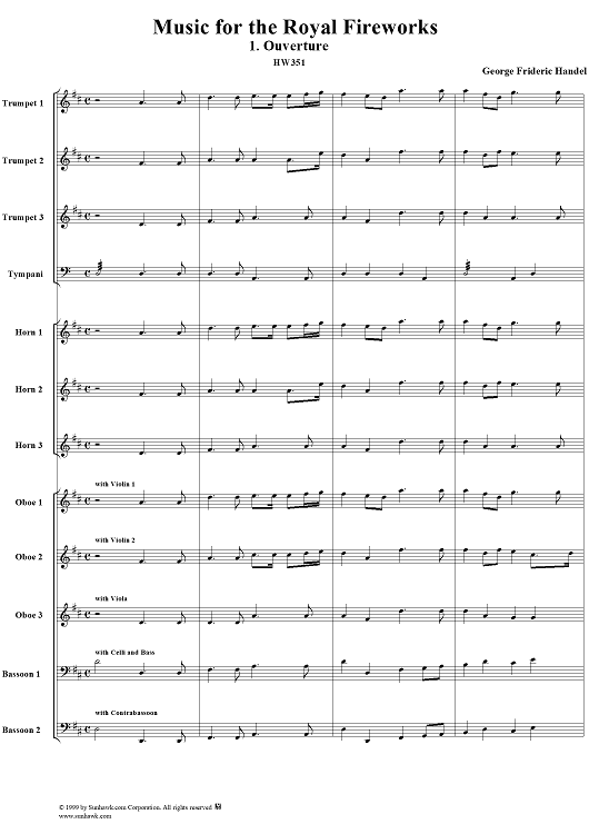 Music for the Royal Fireworks, No. 1: Ouverture - Score