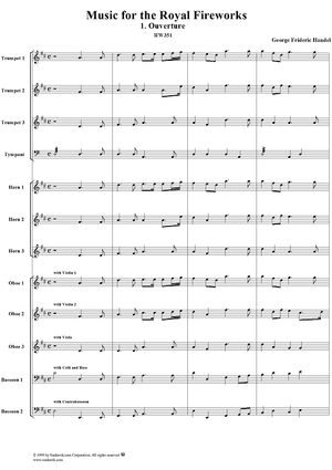 Music for the Royal Fireworks, No. 1: Ouverture - Score