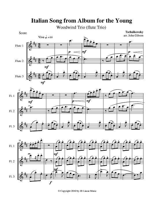 Italian Song from Album for the Young - Score