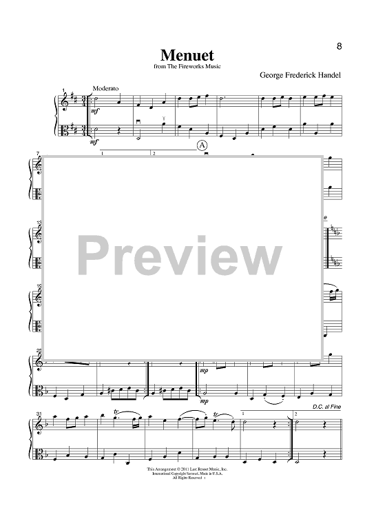 Menuet - from The Fireworks Music