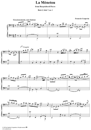Harpsichord Pieces, Book 2, Suite 7, No.1:  La Ménetou