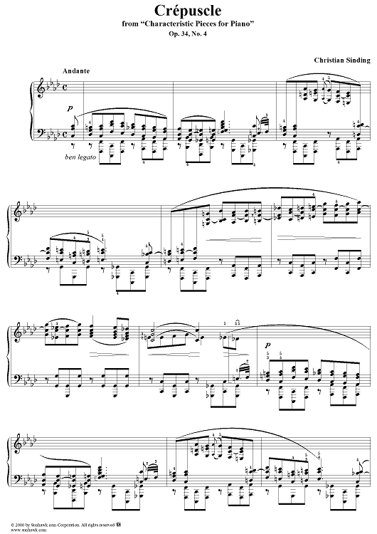 Characteristic Pieces for Piano, Op. 34, No. 4, Crépuscle