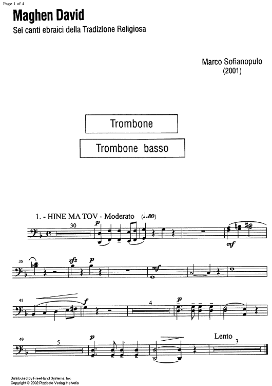 Maghen David - Tenor/Bass Trombone