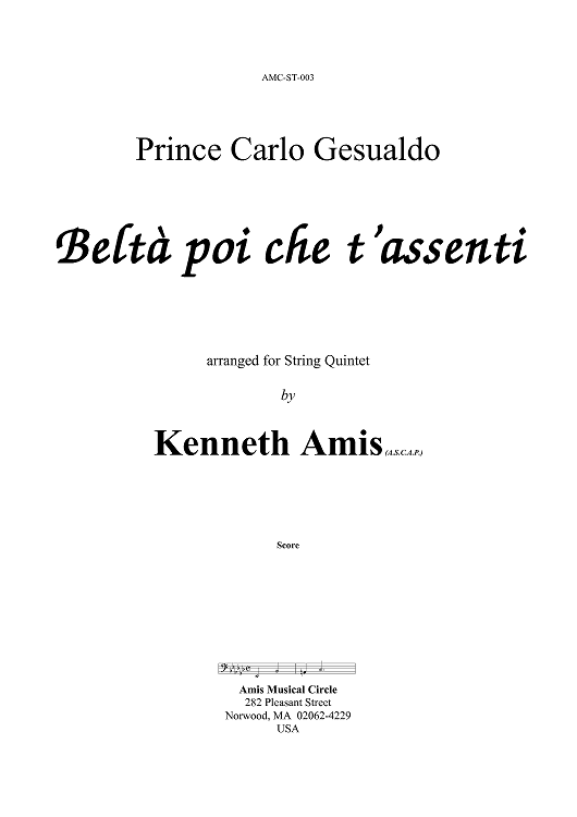 Belta poi che t'assenti - Introductory Notes