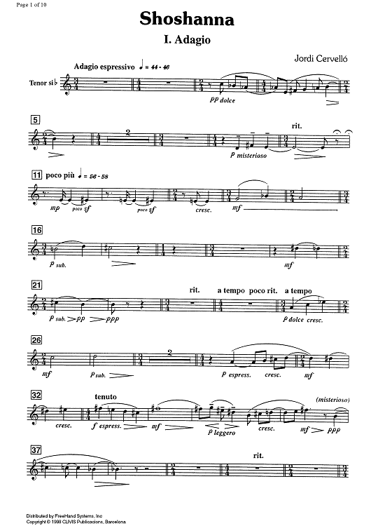 Shoshanna - B-flat Tenor Saxophone