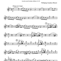 Alleluia - from the motet Exsultate, Jubilate, K. 165 - Part 1 Clarinet in Bb