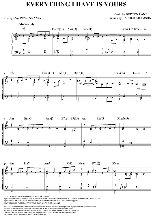 Everything I Have Is Yours