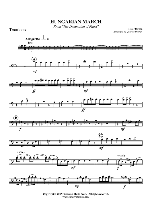 Hungarian March from "The Damnation of Faust" - Trombone