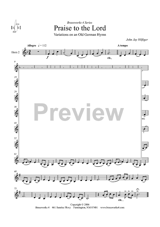 Praise to the Lord - Horn 2