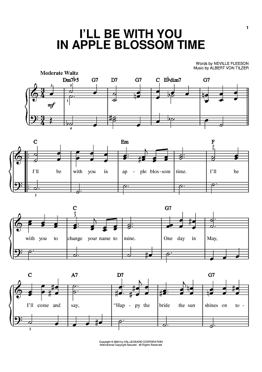 I'll Be With You In Apple Blossom Time