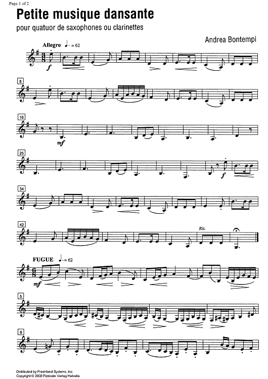 Petite musique dansante (Little dancing music) - B-flat Clarinet 3