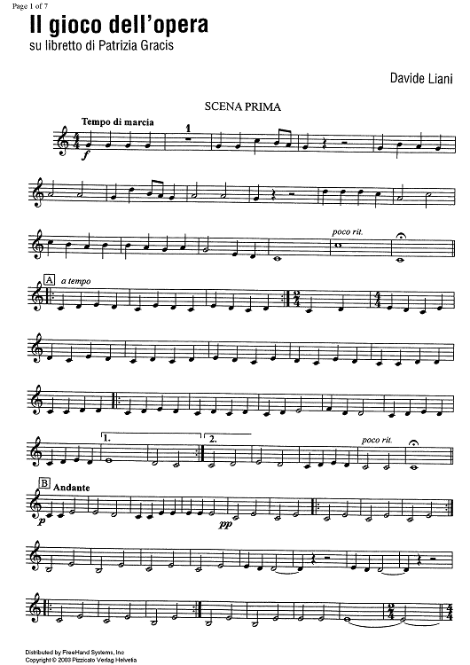 Il gioco dell'opera - Score