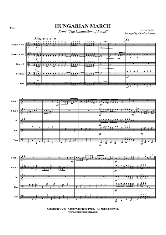 Hungarian March from "The Damnation of Faust" - Score
