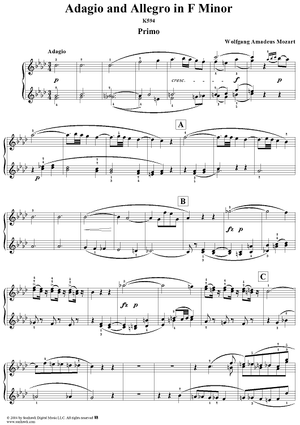Adagio and Allegro in F Minor, K594