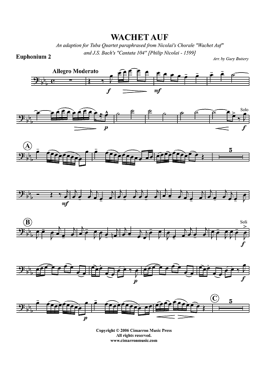 Wachet Auf - Euphonium 2 BC/TC