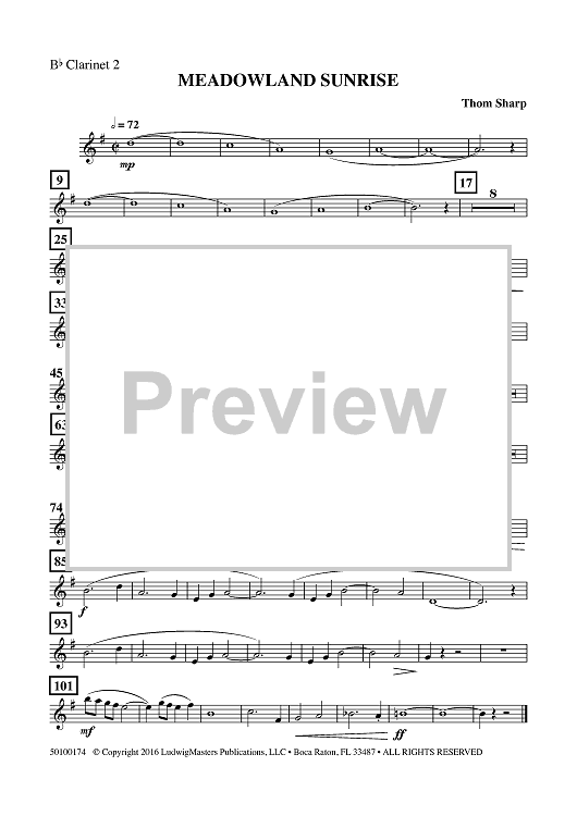 Meadowland Sunrise - Clarinet 2 in Bb