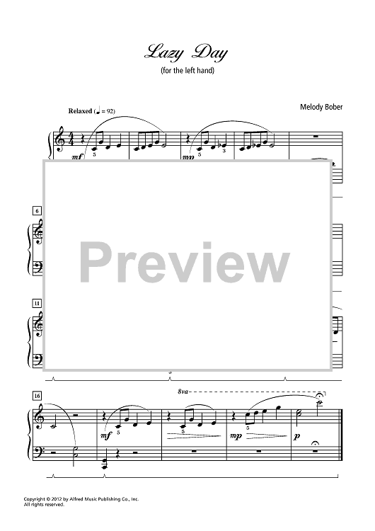 Lazy Day (for the right hand)