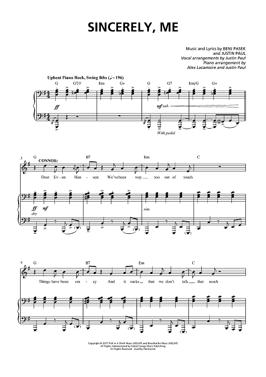 Sincerely Me - from Dear Evan Hansen