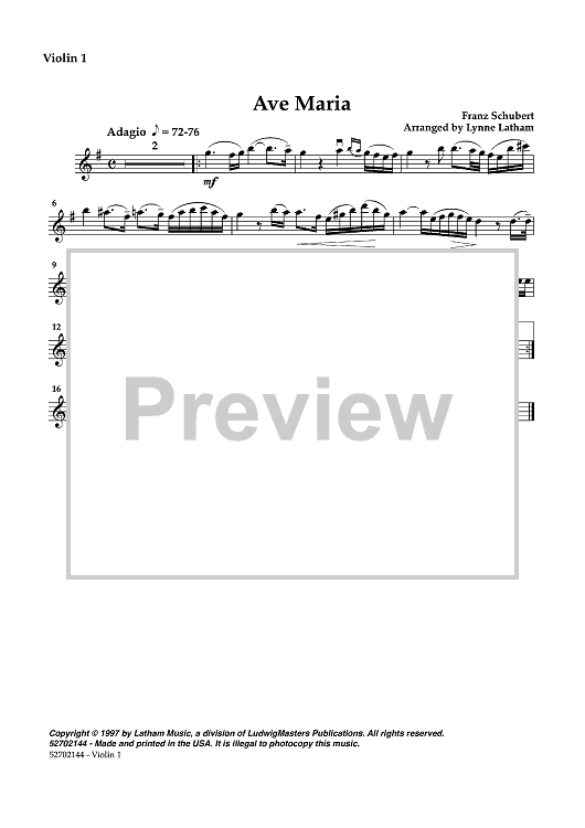 Ave Maria - Violin 1